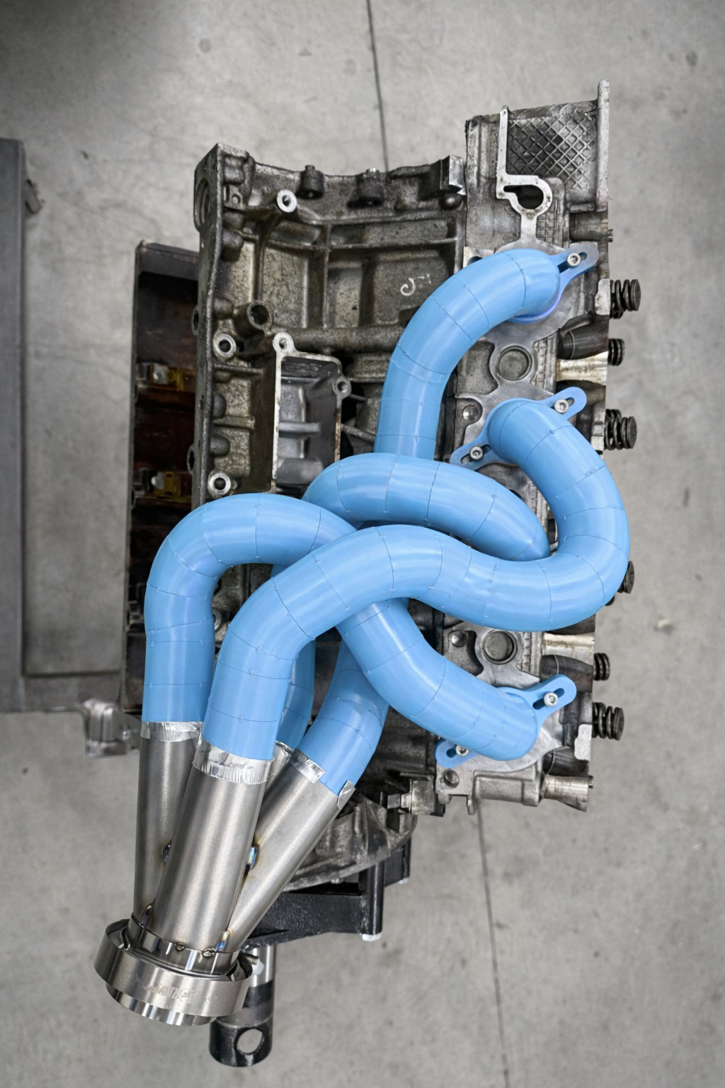 V8 exhaust manifold, Exhaust header block kit 42.4mm