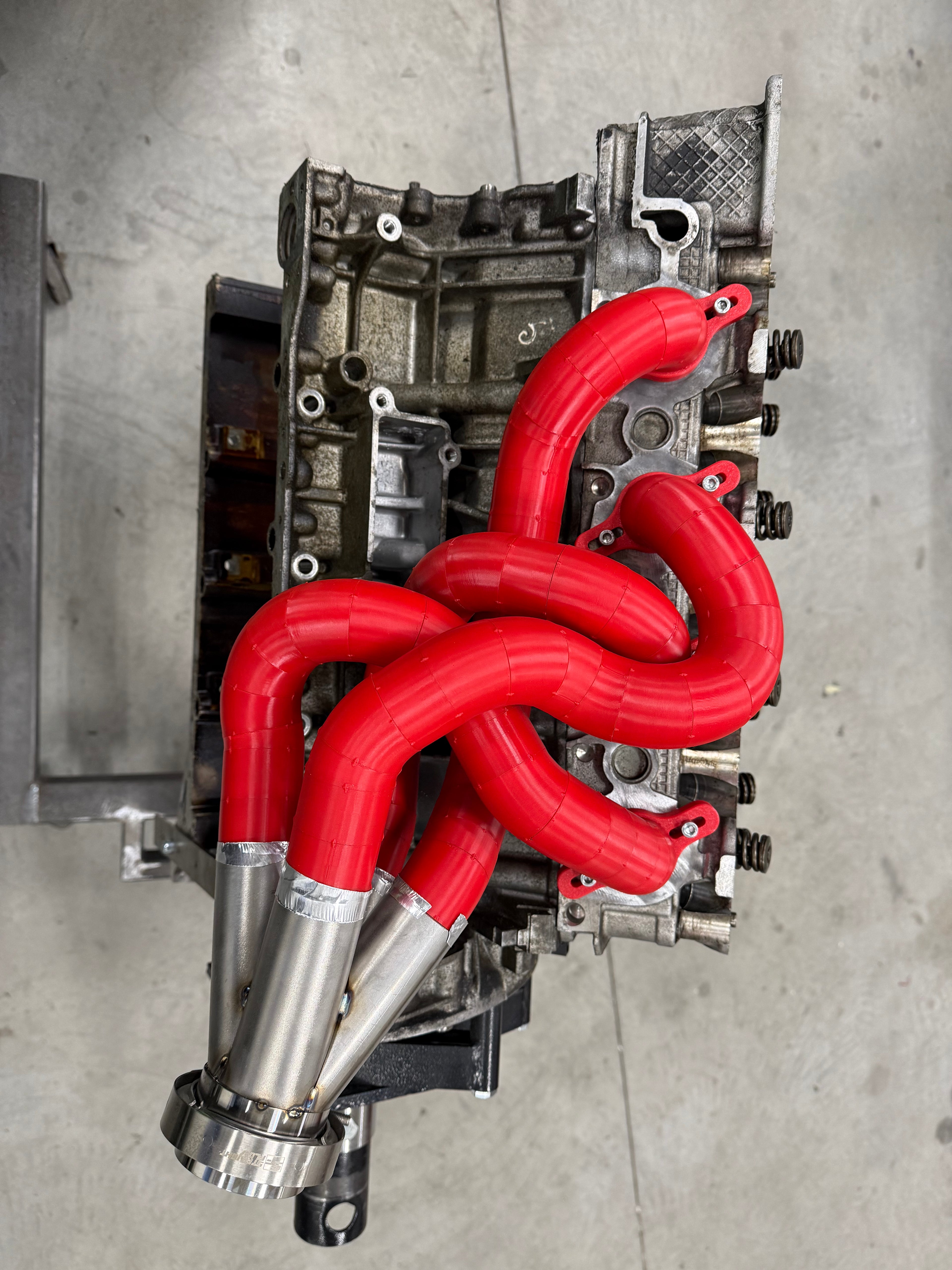 V8 exhaust manifold, Exhaust header block kit 1 6/8''